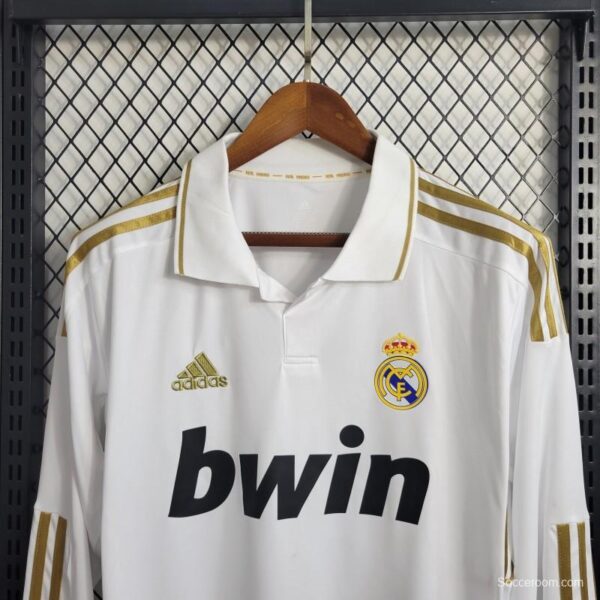 Retro Real Madrid 11/12 Long Sleeve Home Jersey - Image 9