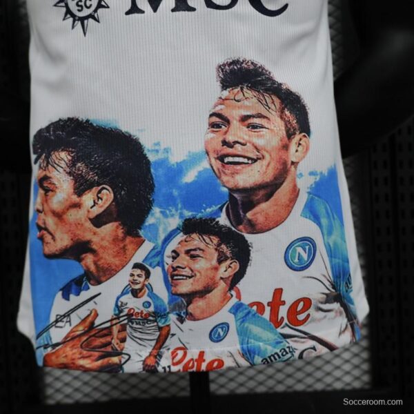 Player Version SSC Napoli Face Game Hirving Lozano Champion Jersey - Image 2