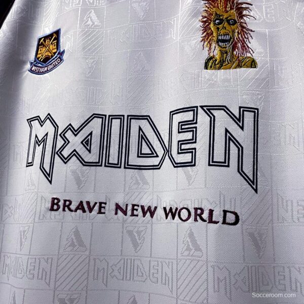 Retro 1999 West Ham Iron Maiden Away Soccer Jersey - Image 6