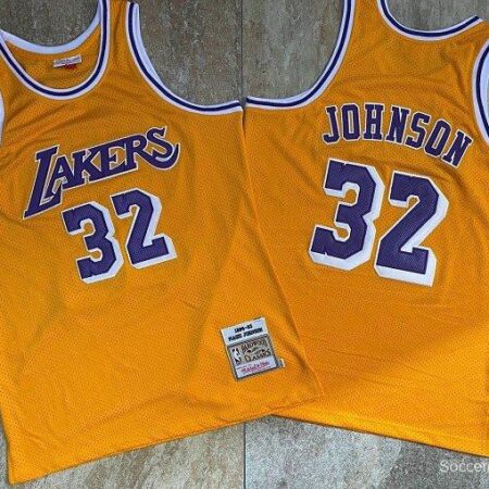 Men's Earvin Johnson Yellow Retro Classic Team Jersey
