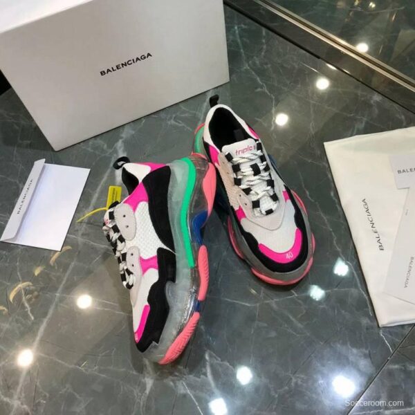 Men/Women Balenciaga Triple S MutiColor Clear Sole Black/Pink Sneaker Item 6380380 - Image 5