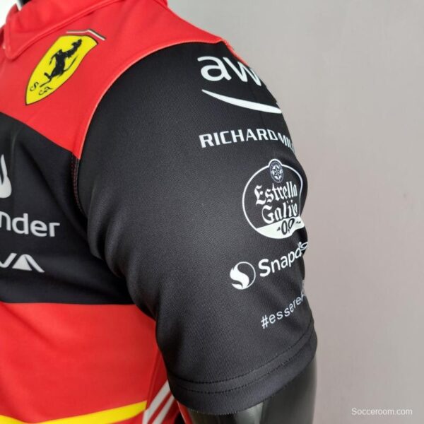 2022 F1 Ferrari Red/Yellow Polos #0006 - Image 2