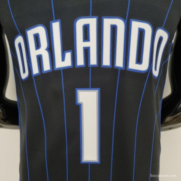 75th Anniversary McGrady #1 Orlando Magic Black NBA Jersey - Image 9