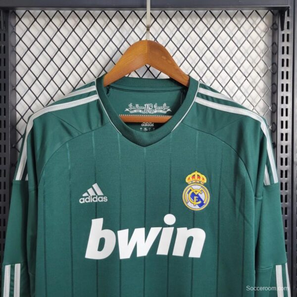 Retro Long Sleeve 2012/13 Real Madrid Third Green Jersey - Image 5