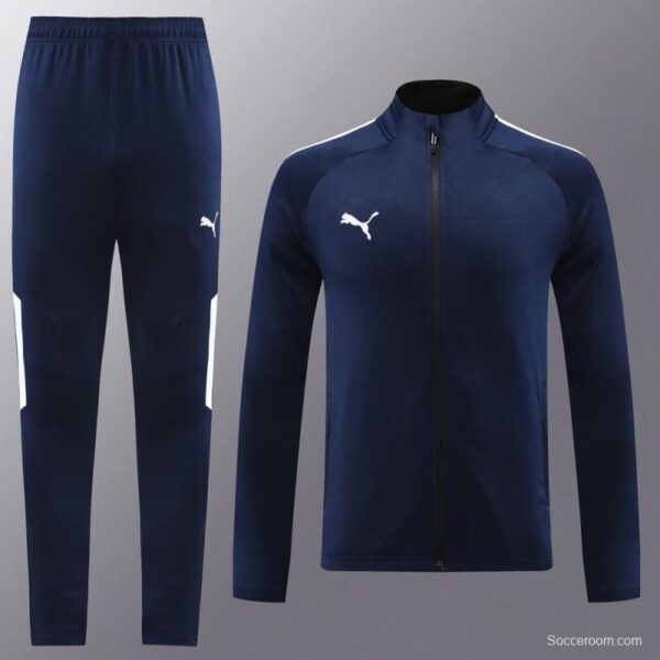 23/24 PUMA Navy Full Zipper Hooide Jacket+Pants - Image 9