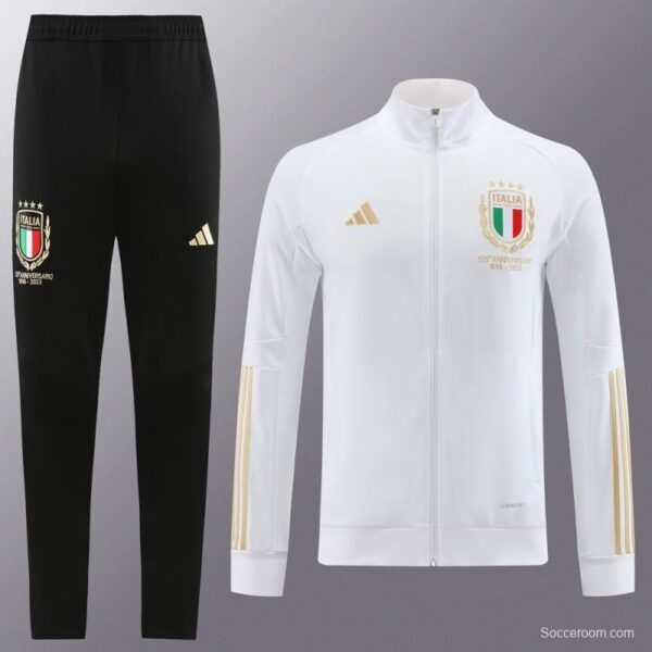 2023 Italy 125th Anniversary White Full Zipper Hooide Jacket+Pants - Image 17