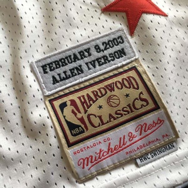 Men's Allen Iverson White Retro Classic Team Jersey - Image 7