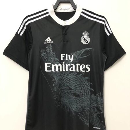 Retro 14/15 Real Madrid Third Dragon Black Soccer Jersey