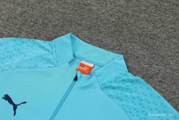 23/24 Olympique Marseille Blue Half Zipper Jacket+ Pants - Image 3