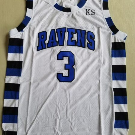 Antwon Skills Taylor 3 One Tree Hill Ravens White Basketball Jersey