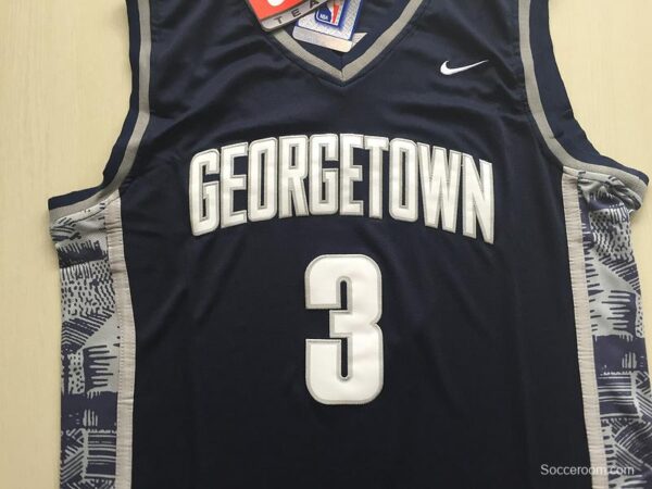 Allen Iverson 3 Hoyas College Black Basketball Jersey - Image 3