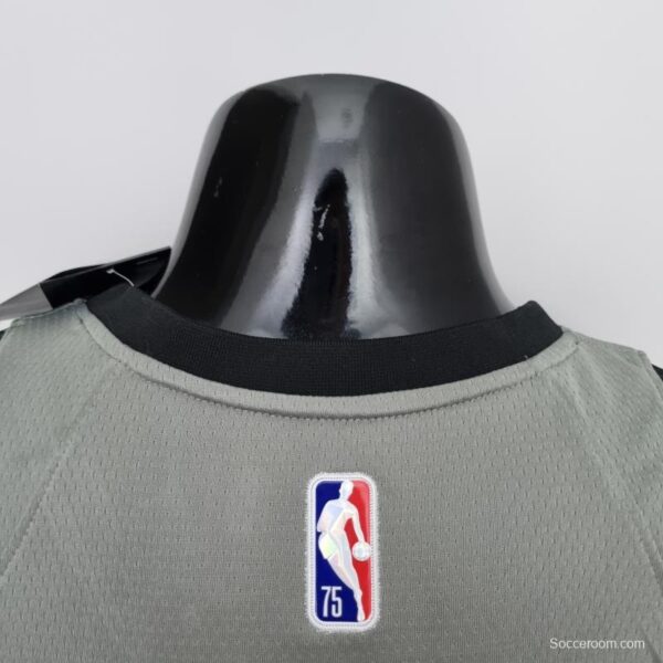 75th Anniversary Irving #11 Brooklyn Nets City Edition Gray NBA Jersey - Image 10