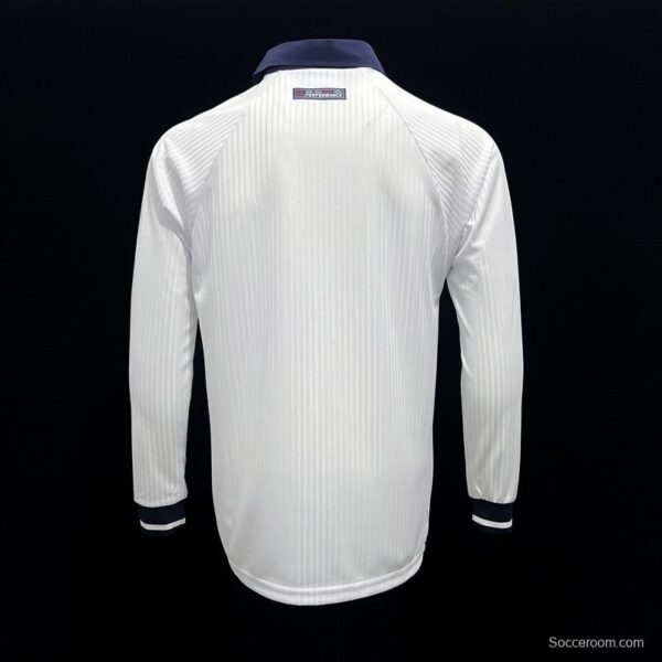 Long Sleeve Retro 1998 England Home Soccer Jersey - Image 3