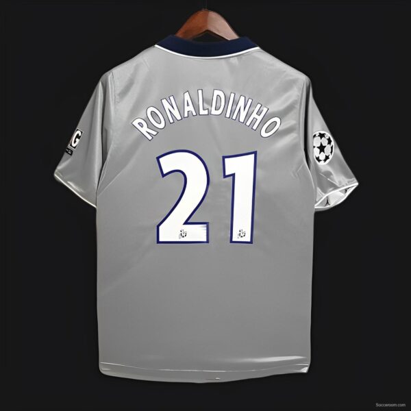 Retro 99/00 PSG Away Grey Jersey Worn By Ronaldinho - Image 2