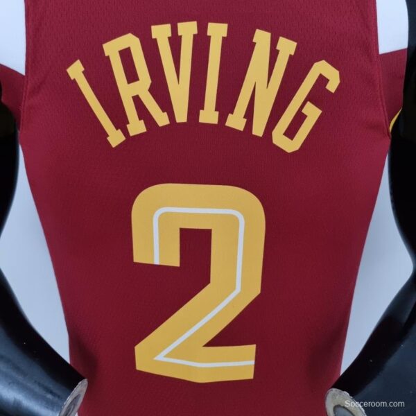 2022 Cleveland Cavaliers Irving#2 Urban Edition Red NBA Jersey - Image 3