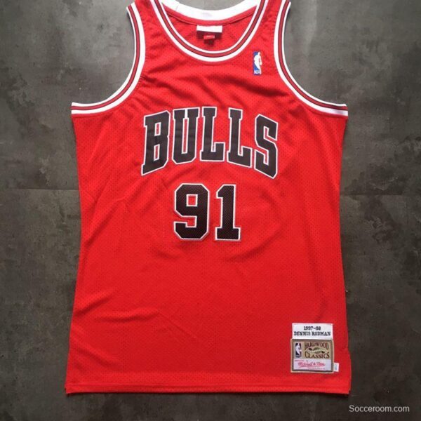 Men's Dennis Rodman Red Retro Classic Team Jersey - Image 2