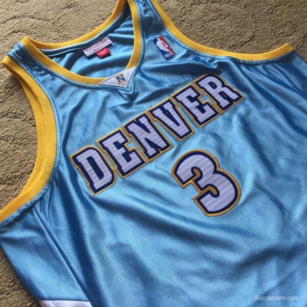 Men's Allen Iverson Sky Blue Retro Classic Team Jersey - Image 6