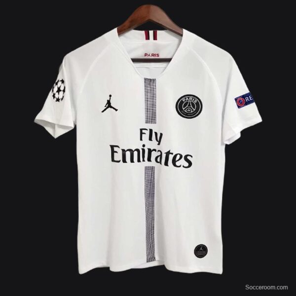 Retro 18/19 PSG Away White Jersey With Champions Patch - Image 2