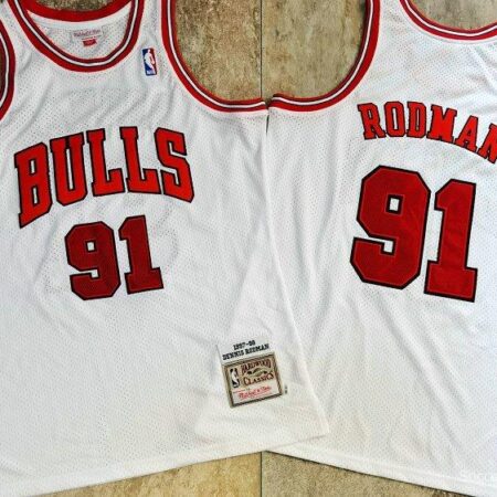 Men's Dennis Rodman White Retro Classic Team Jersey