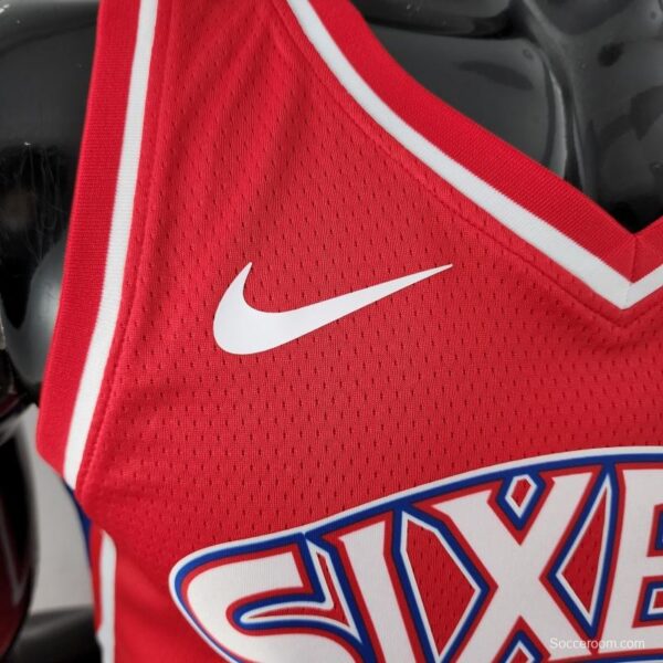 Rookie Philadelphia 76ers Iverson #3 Red NBA Jersey - Image 7