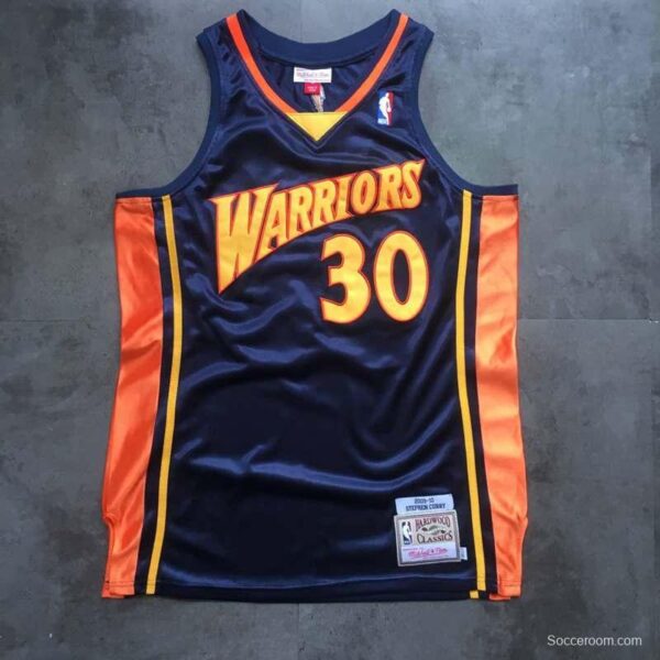 Men's Stephen Curry Navy Blue Retro Classic Team Jersey - Image 2