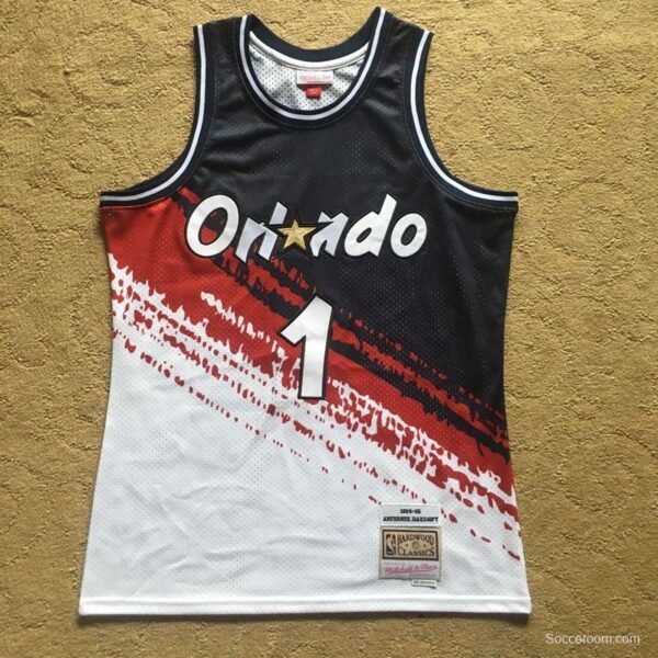 Men's Anfernee Hardaway Black And White Retro Classic Team Jersey - Image 2