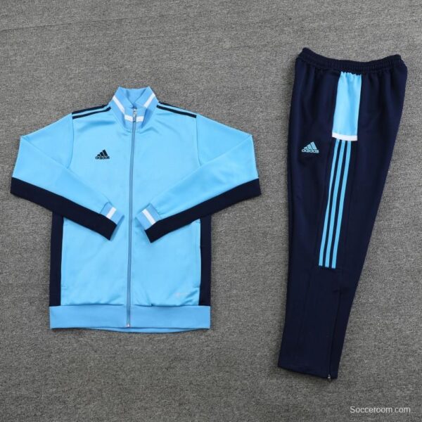 2023 Adidas Sky Blue Black Full Zipper Jacket +Pants - Image 11