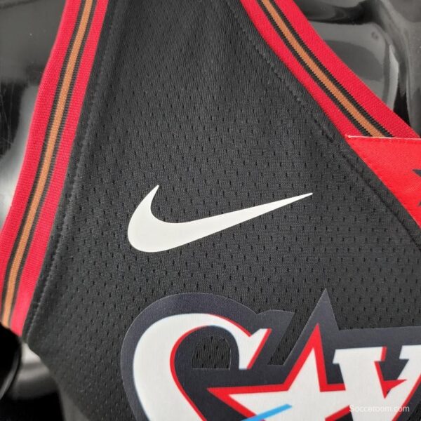 Retro Philadelphia 76ers Iverson #3 Big Meteor Black NBA Jersey - Image 7