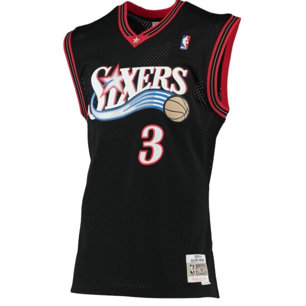 Men's Allen Iverson Black 2000-01 Retro Classics Team Jersey - Image 3