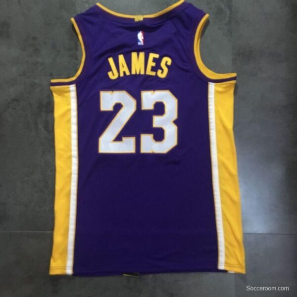 Men's LeBron James Purple Retro Classic Team Jersey - Image 9