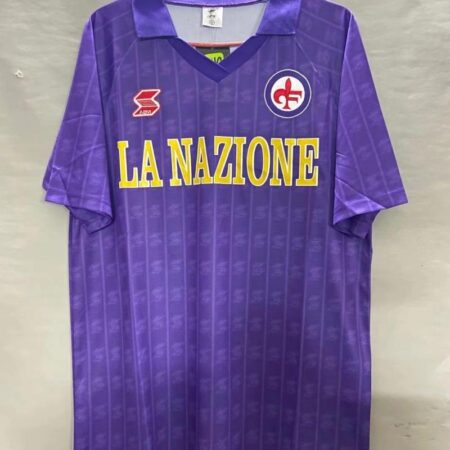Retro 89/90 Fiorentina Home Soccer Jersey