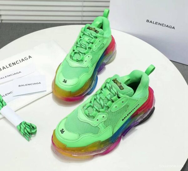 Men/Women Balenciaga Triple S MutiColor Clear Sole Green Sneaker Item 6380400 - Image 9