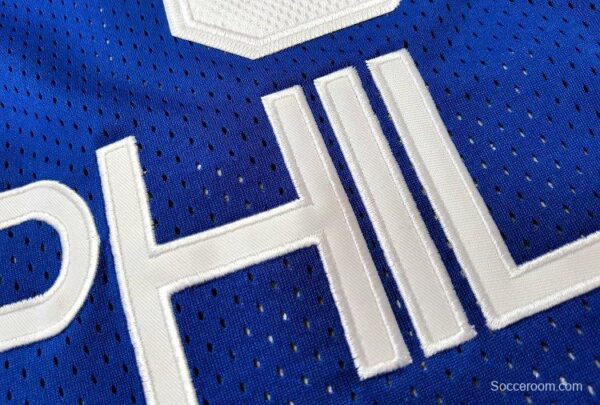 Men's Allen Iverson Blue And Red Retro Classic Team Jersey - Image 7