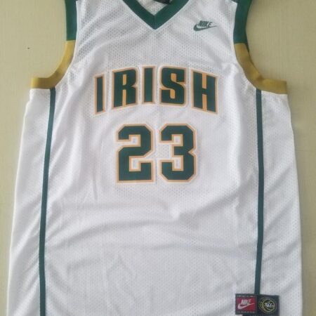 LeBron James 23 Irish High School White Basketball Jersey