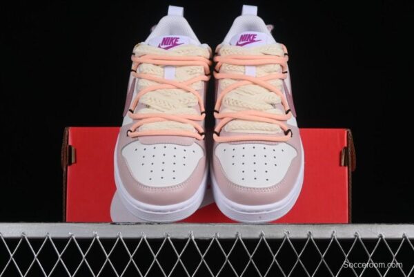 Nike Court Borough Rose Pink Customized  Non-Slip Wear-Resistant Low-Top Sneakers - Image 5
