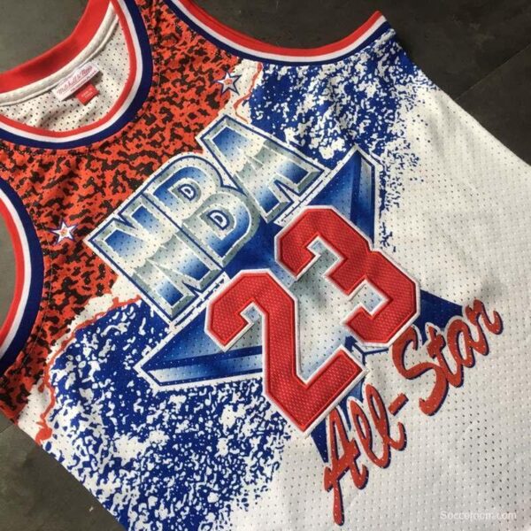 Men's Michael Jordan White Retro Classic Team Jersey - Image 4