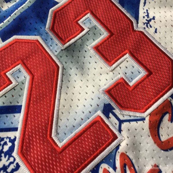Men's Michael Jordan White Retro Classic Team Jersey - Image 5