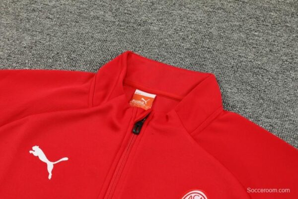 23/24 AC Milan Red Half Zipper Jacket +Pants - Image 6
