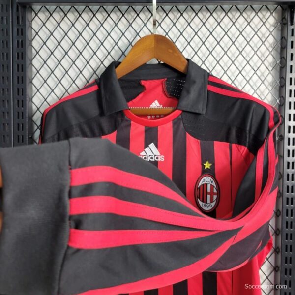 Retro 07-08 AC Milan Home Long Sleeve Jersey - Image 6