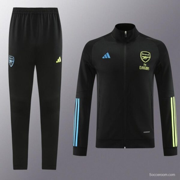23/24 Arsenal Black/Green Full Zipper Jacket+Pants - Image 22
