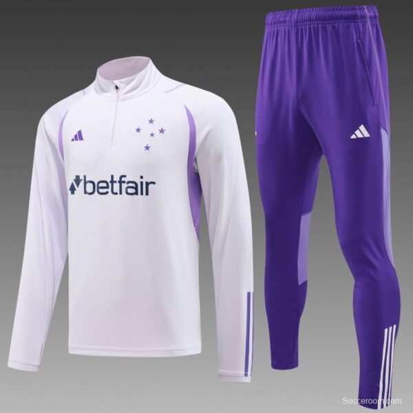 23/24 Cruzeiro White Half Zipper Jacket+ Pants - Image 8