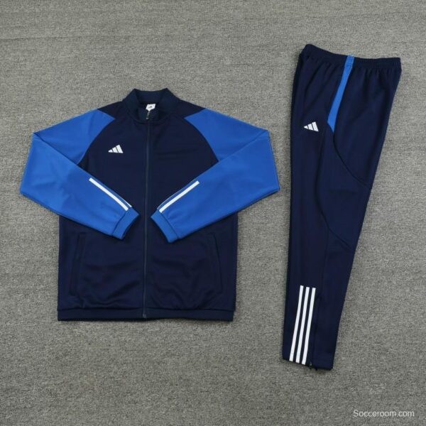 23/24 Adidas Black Blue Full Zipper Jacket+Pants - Image 5