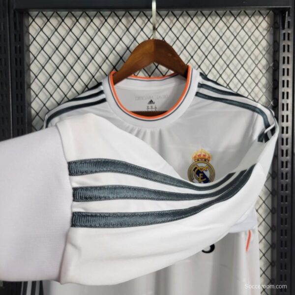 Retro 13-14 Long Sleeve Real Madrid Home Jersey - Image 7