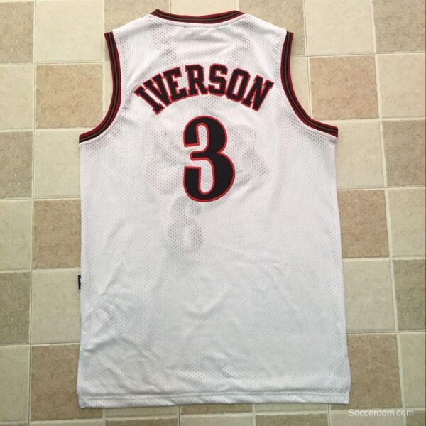 Men's Allen Iverson White Retro Classic Team Jersey - Image 2