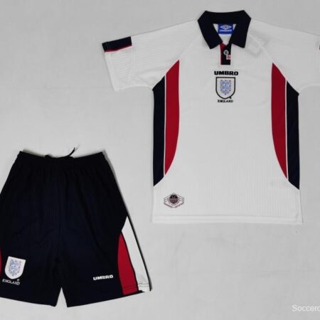 Retro Kids 1998 England Home Soccer Jersey