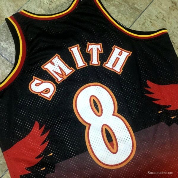 Men's Steve Delano Smith Black And Red Retro Classic Team Jersey - Image 9