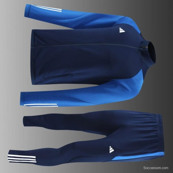 23/24 Adidas Black Blue Full Zipper Jacket+Pants - Image 10