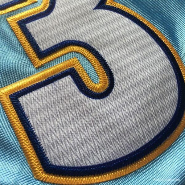 Men's Allen Iverson Sky Blue Retro Classic Team Jersey - Image 8