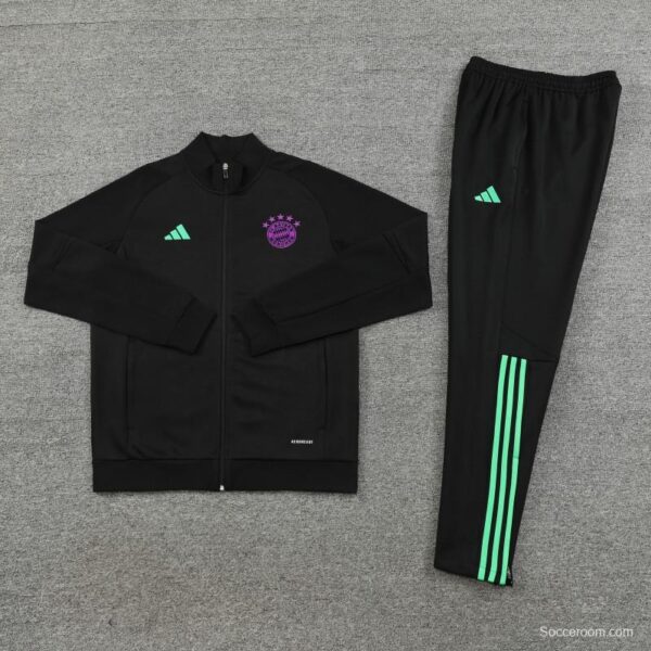 23/24 Arsenal Black/Green Full Zipper Jacket+Pants - Image 12