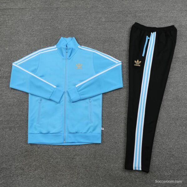 2023 Adidas Original Sky Blue Full Zipper Jacket +Pants - Image 2